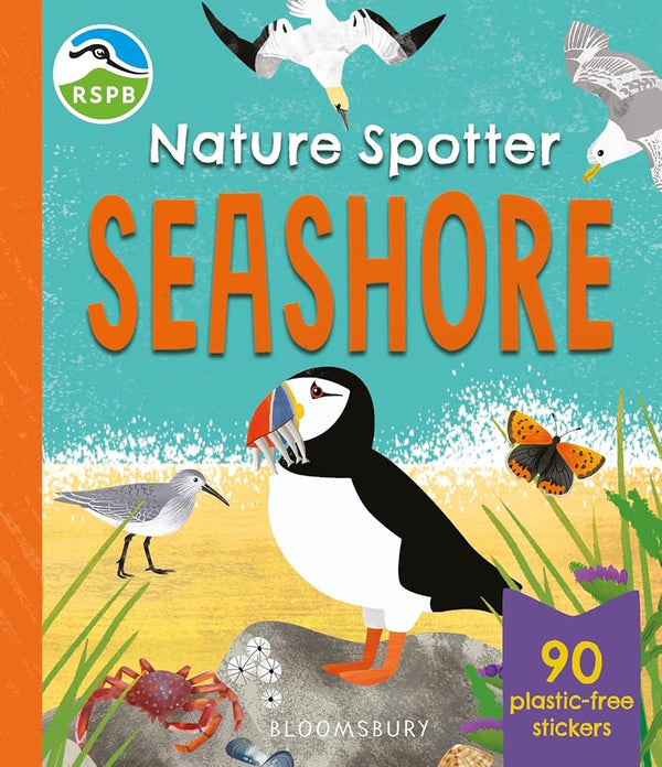 RSPB Nature Spotter: Seashore: A children's sticker guidebook to over 60 seashore birds, bugs, mammals and more cover image