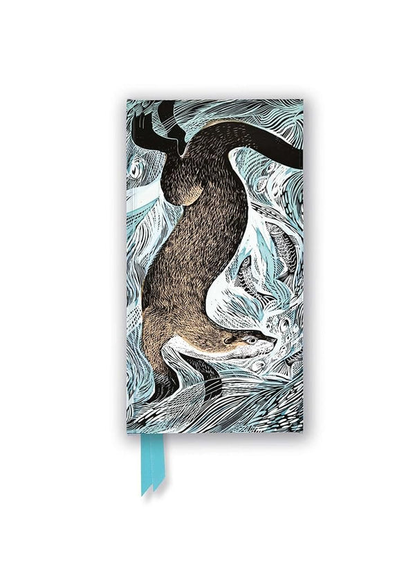 Angela Harding: Fishing Otter (Foiled Slimline Journal) (Flame Tree Slimline Journals) cover image
